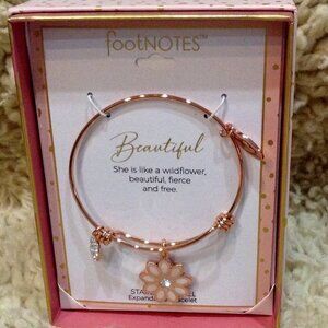 NWT Footnotes Bracelet, Rose Gold, Daisies, Stainless Steel, Girlhoodcore, Fairy